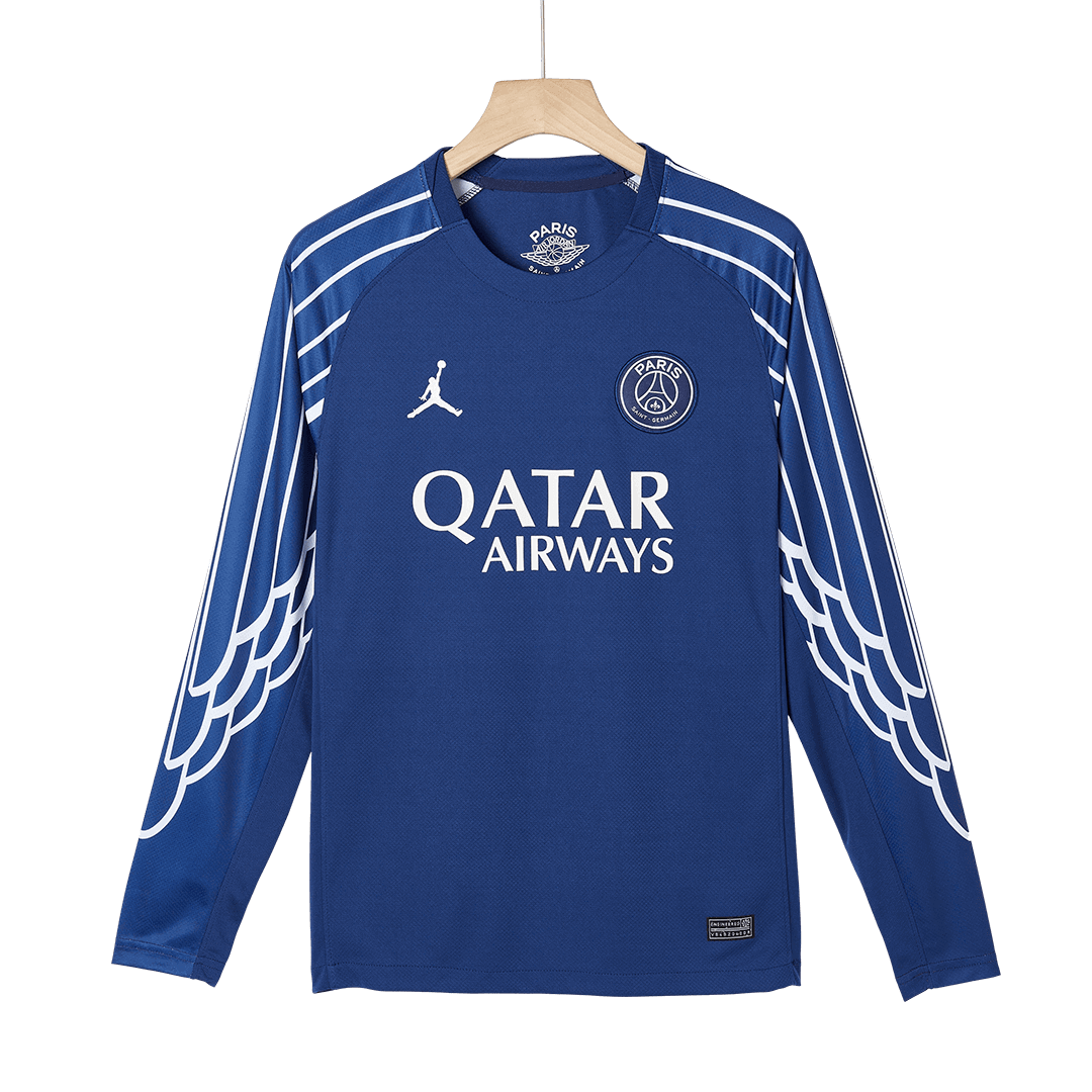 Camiseta de fútbol de manga larga de visitante del PSG 2024/25 azul marino