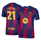 Soccer Kits Authentic F.DE JONG #21 Barcelona Home Soccer Jersey 2025/26 Red&Blue - UCL