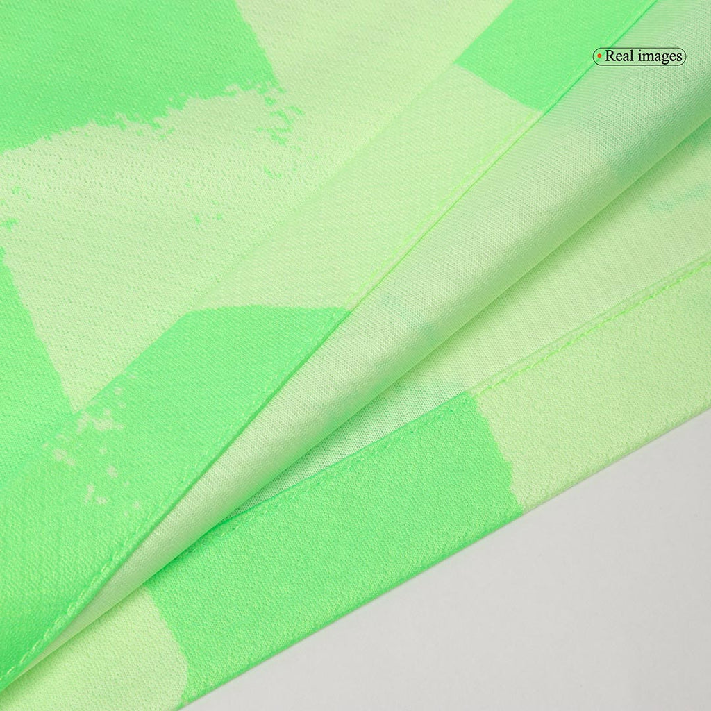 Soccer Kits Barcelona Third Away Football Shirt 2024/25 Green - UCL (Spotify Logo Without Text)