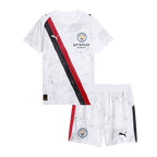 Kit de fútbol para niños: Camiseta de fútbol KidSuper del Manchester City (camiseta y pantalón corto) 2025/26, blanca - Mundial de Clubes