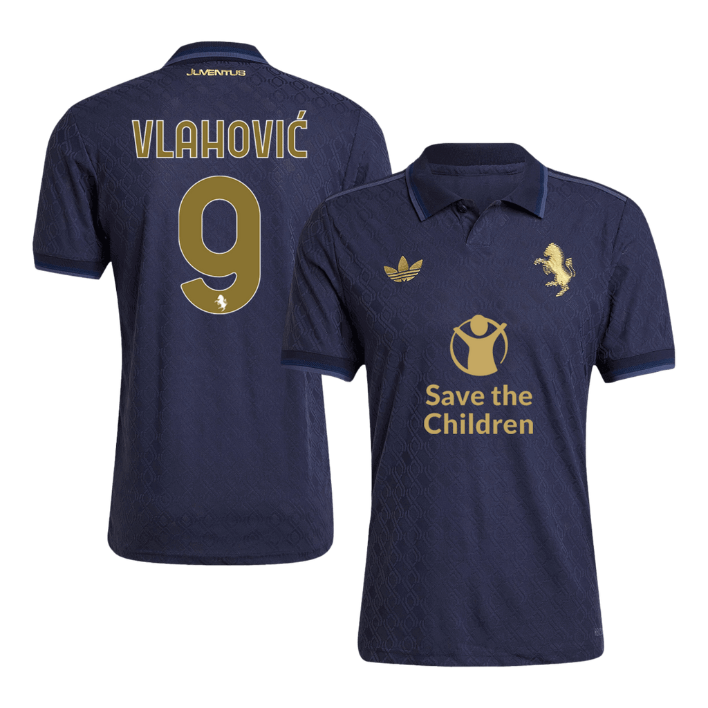 Soccer Kits Authentic  VLAHOVIĆ #9 Juventus Third Away Soccer Jersey 2024/25 - Save The Children Sponsor
