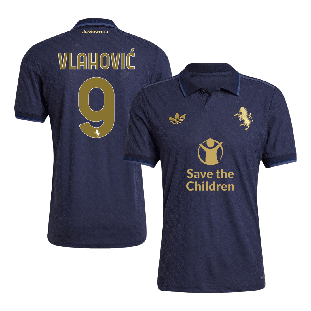Soccer Kits Authentic  VLAHOVIĆ #9 Juventus Third Away Soccer Jersey 2024/25 - Save The Children Sponsor