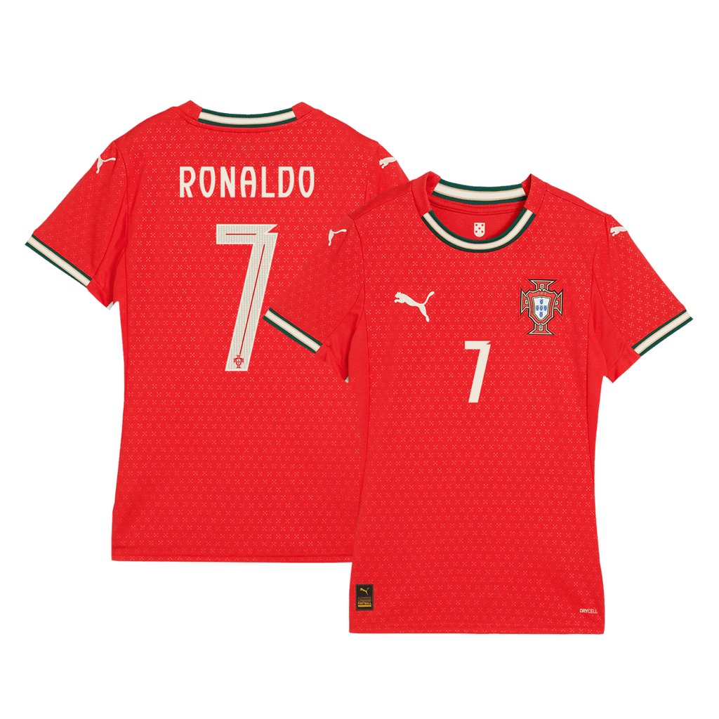 Kits de fútbol RONALDO #7 Camiseta de fútbol local de Portugal para mujer 2025 Rojo