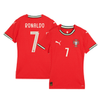 Kits de fútbol RONALDO #7 Camiseta de fútbol local de Portugal para mujer 2025 Rojo
