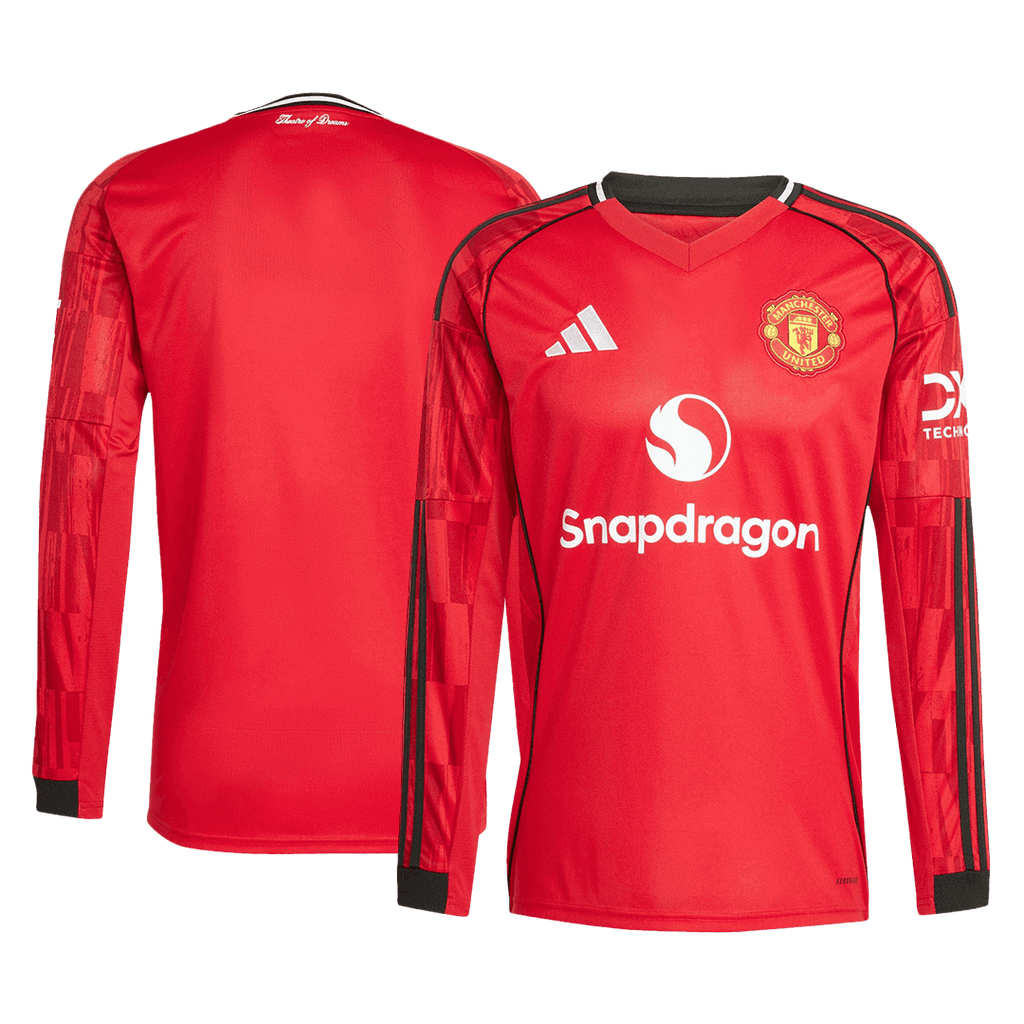 Maillot de football à manches longues Manchester United Domicile 2025/26 Rouge