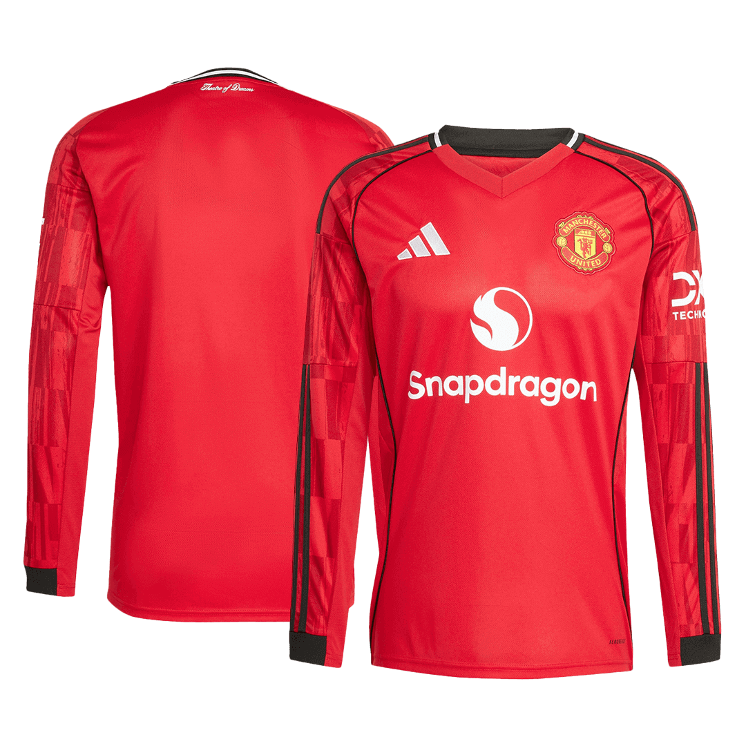 Maillot de football à manches longues Manchester United Domicile 2025/26 Rouge