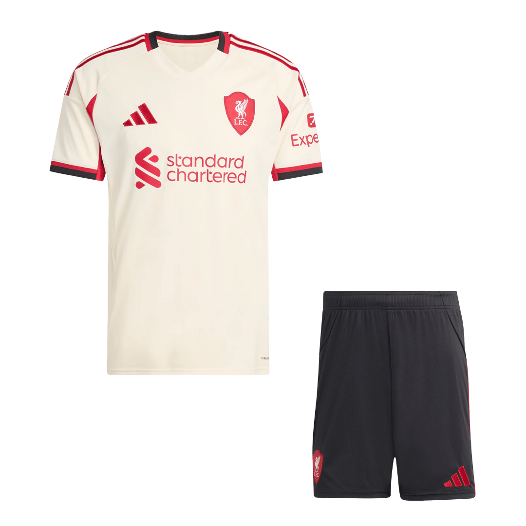 Maillot de football extérieur Liverpool (maillot + short) 25/26 Blanc