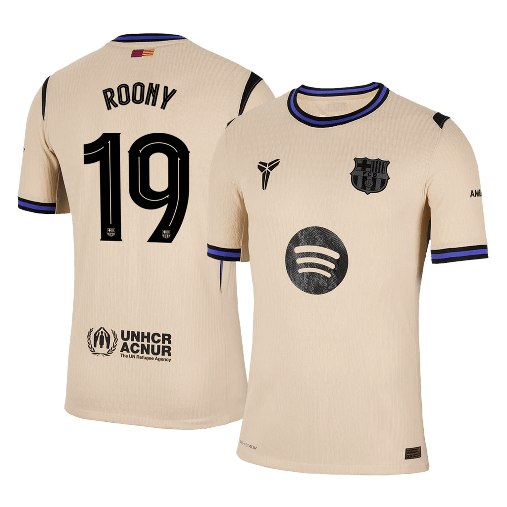 Camiseta de fútbol ROONY #19 Auténtica del Barcelona 2025/26, amarilla - UCL