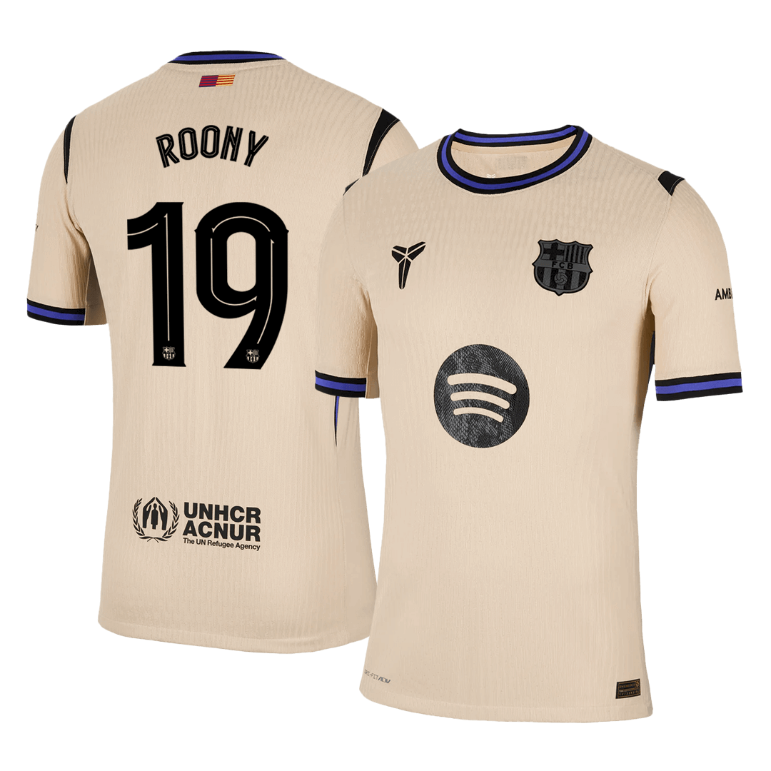 Camiseta de fútbol ROONY #19 Auténtica del Barcelona 2025/26, amarilla - UCL
