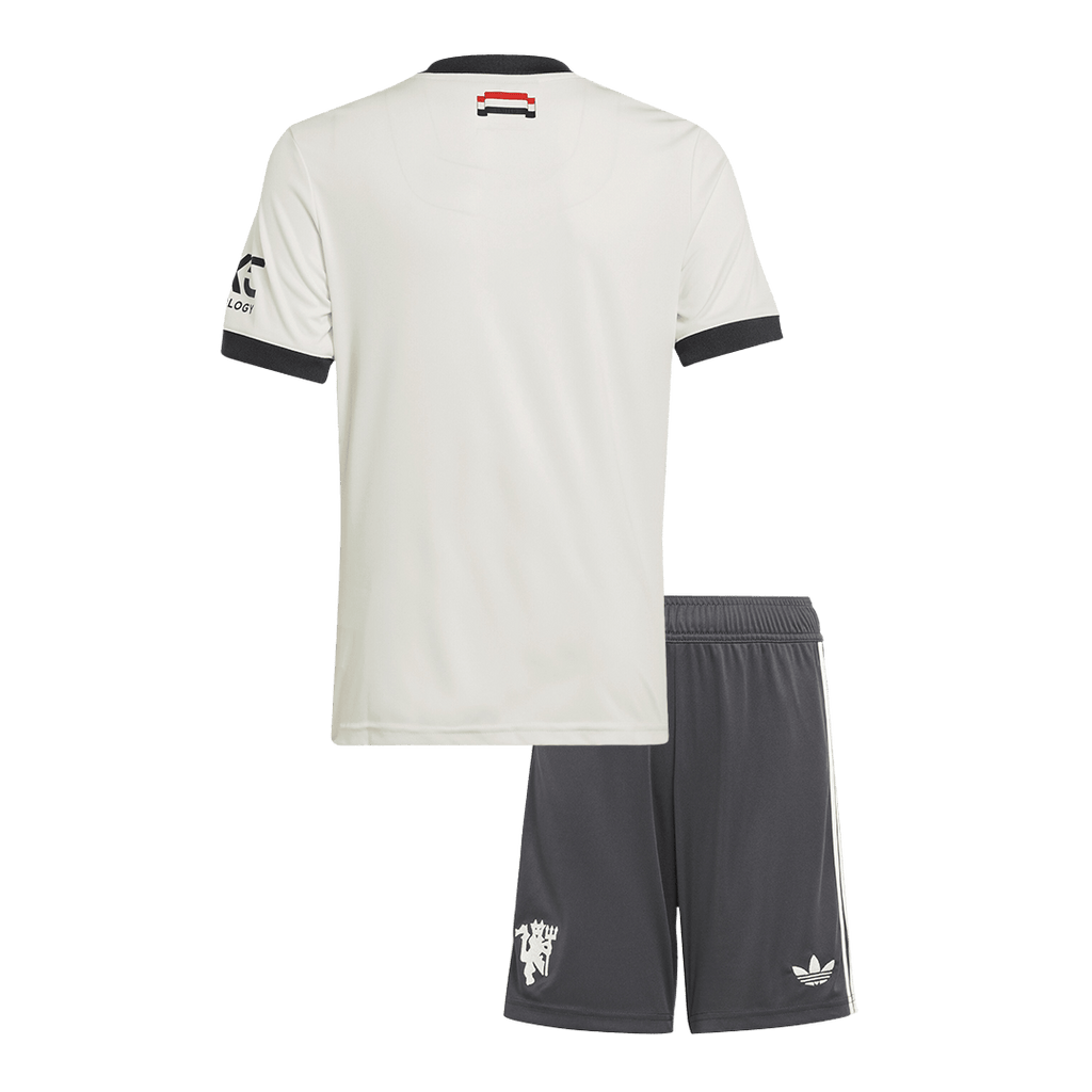 Camiseta de fútbol infantil de visitante del Manchester United (camiseta y pantalón corto) 2024/25