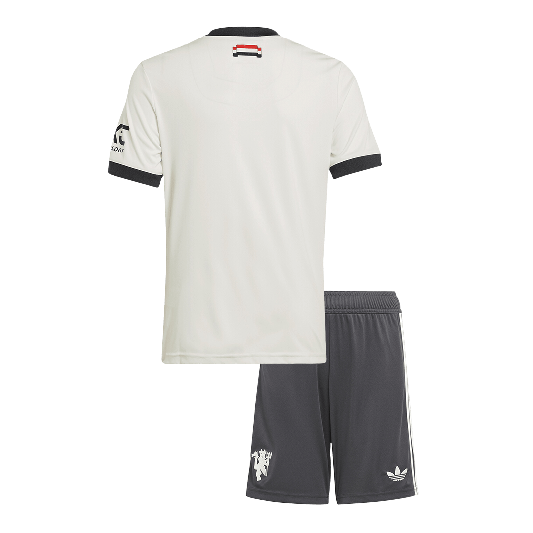 Camiseta de fútbol infantil de visitante del Manchester United (camiseta y pantalón corto) 2024/25