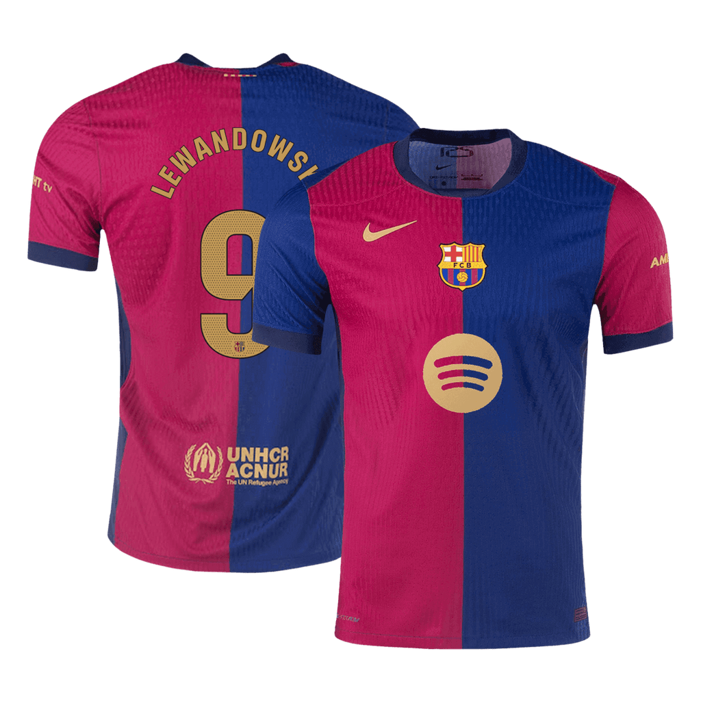 Soccer Kits Authentic LEWANDOWSKI #9 Barcelona Home Soccer Jersey 2024/25 - Spotify Logo Without Text
