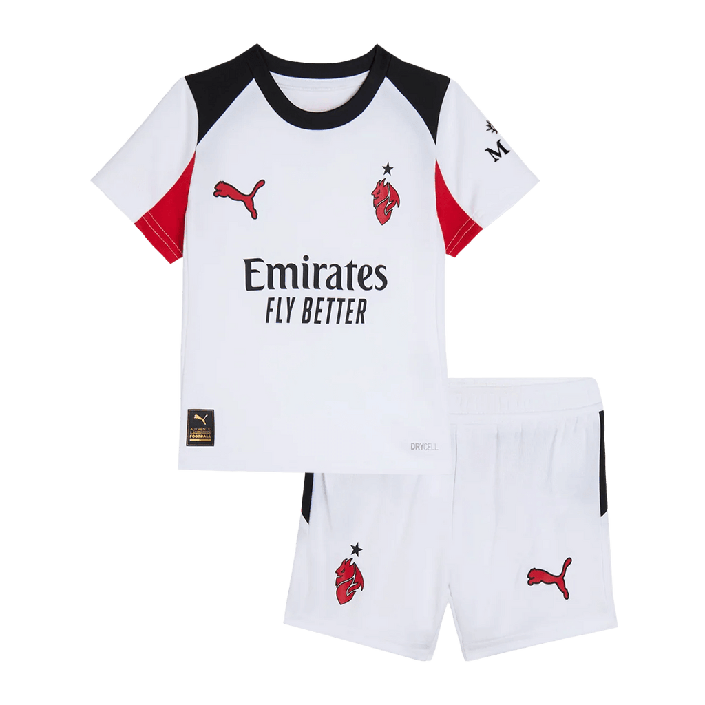 Maillot de football extérieur AC Milan pour enfant (maillot + short) 2025/26