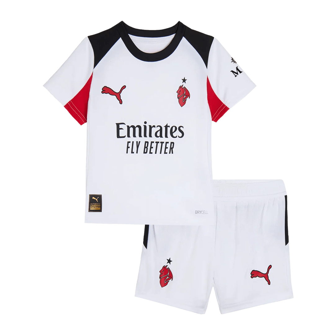 Maillot de football extérieur AC Milan pour enfant (maillot + short) 2025/26