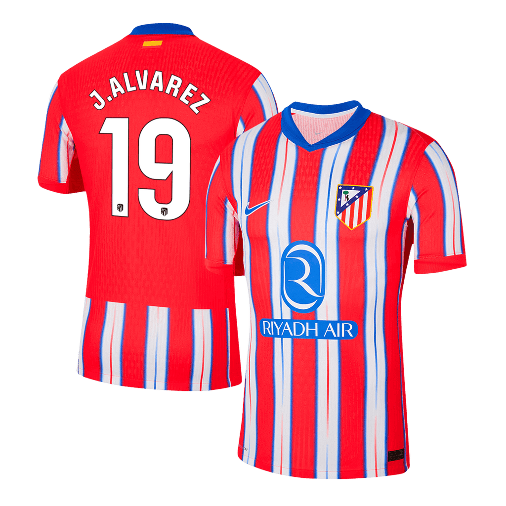Soccer Kits Authentic J.ALVAREZ #19 Atletico Madrid Home Soccer Jersey 2024/25