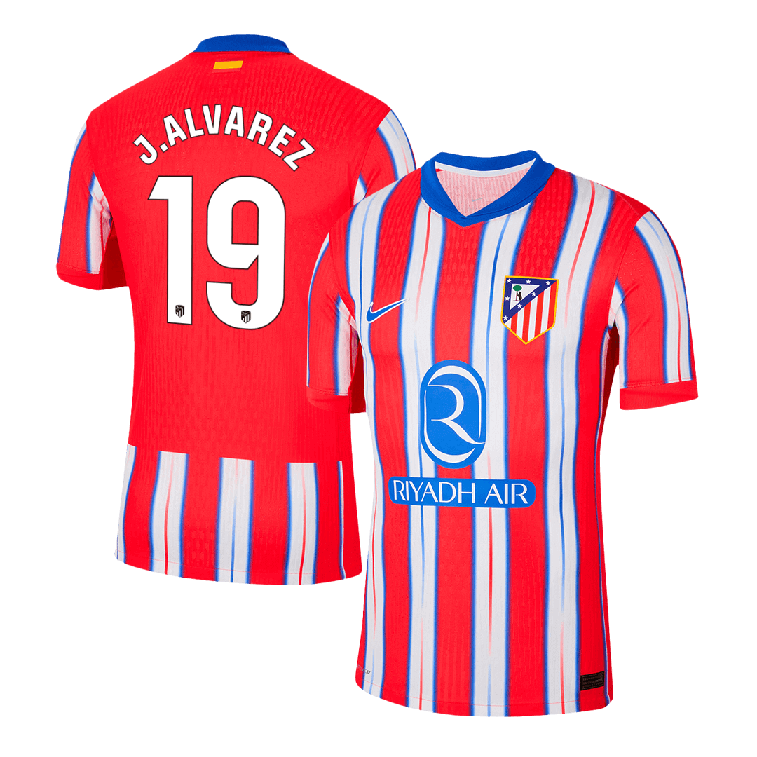 Soccer Kits Authentic J.ALVAREZ #19 Atletico Madrid Home Soccer Jersey 2024/25