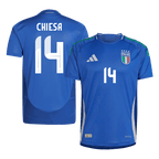 Soccer Kits Authentic CHIESA #14 Italy Home Soccer Jersey Euro 2024