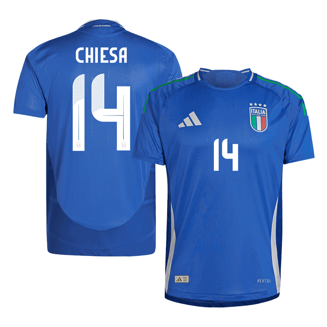 Soccer Kits Authentic CHIESA #14 Italy Home Soccer Jersey Euro 2024