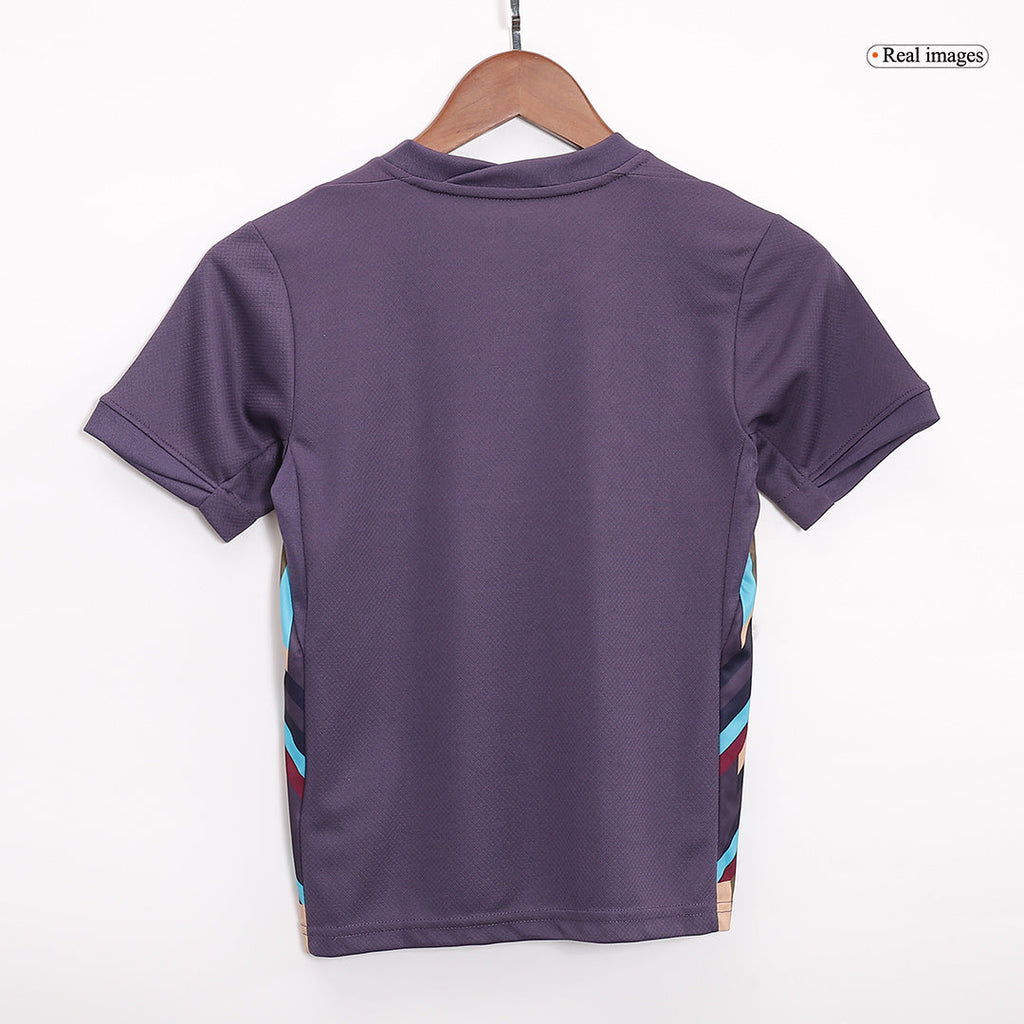 Kits de fútbol: Camiseta de fútbol visitante de Inglaterra para niños (camiseta y pantalones cortos) Eurocopa 2024