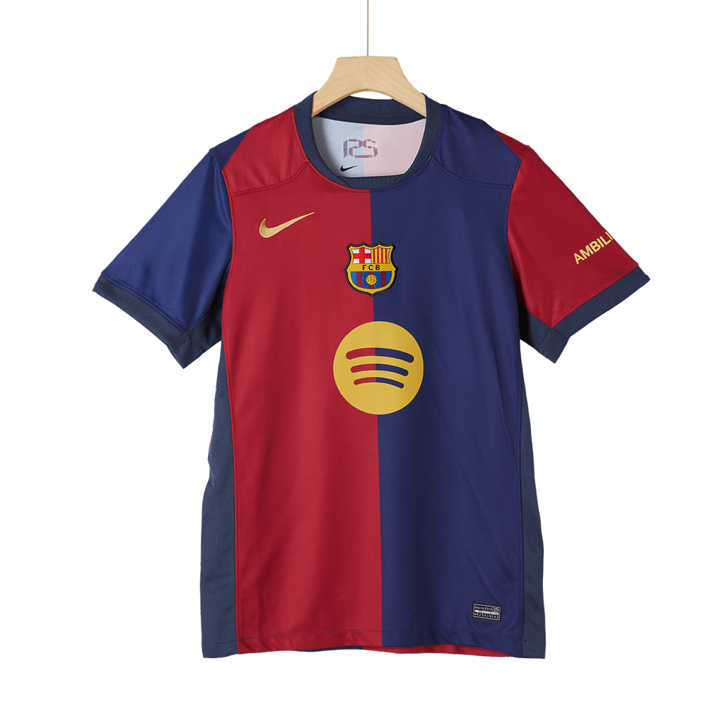 Soccer Kits Barcelona Home Soccer Jersey 2024/25 - Spotify Logo Without Text