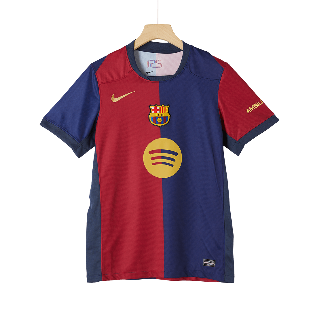 Soccer Kits Barcelona Home Soccer Jersey 2024/25 - Spotify Logo Without Text