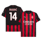 Maillot de football MODRIĆ #14 AC Milan Domicile 2025/26 Rouge et Noir