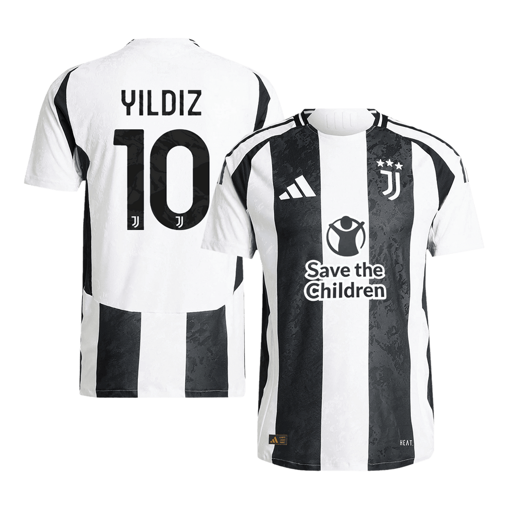Soccer Kits Authentic YILDIZ #10 Juventus Home Soccer Jersey 2024/25 - Save The Children Sponsor