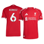 Soccer Kits Authentic KERKEZ #6 Liverpool Home Soccer Jersey 2025/26 Red