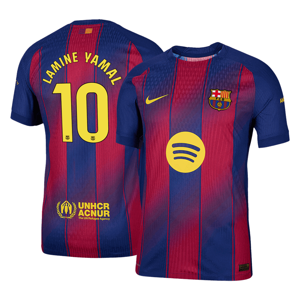 Soccer Kits Authentic  LAMINE YAMAL #10 Barcelona Home Soccer Jersey 2025/26 Red&Blue