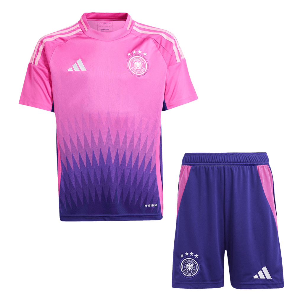Kits de fútbol: Camiseta de fútbol visitante de Alemania para niños (camiseta y pantalones cortos) Eurocopa 2024