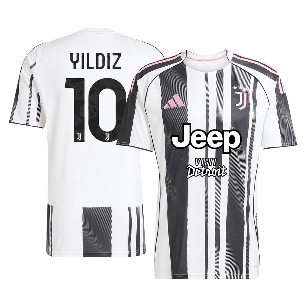 Soccer Kits YILDIZ #10 Juventus Home Soccer Jersey 2025/26 Black&White
