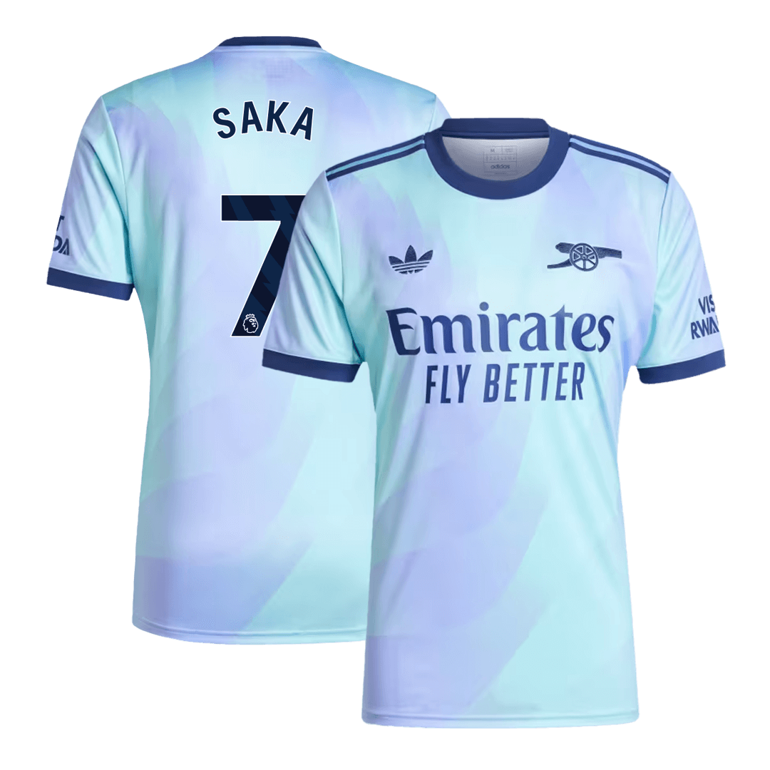 Camiseta de fútbol de visitante SAKA #7 del Arsenal 2024/25