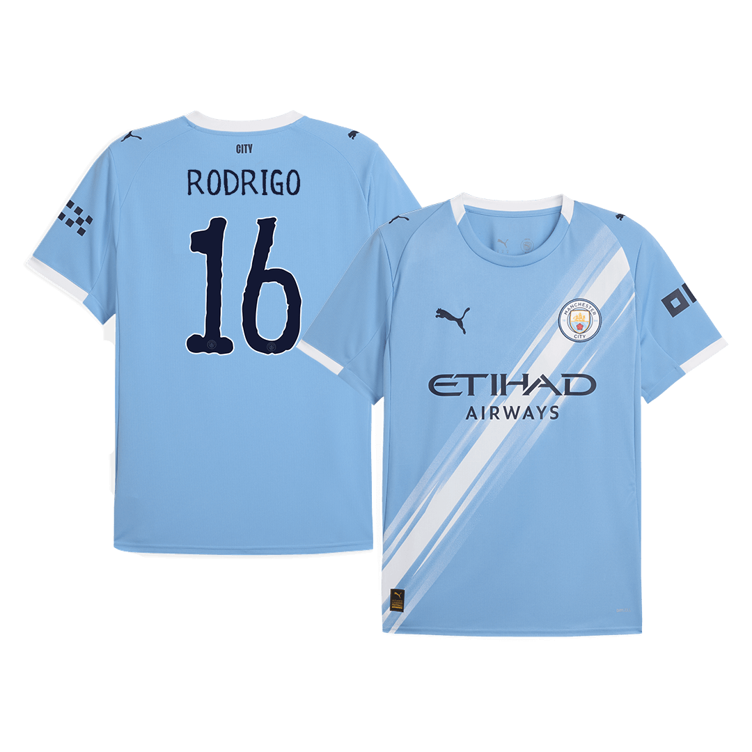 Camiseta de fútbol local RODRIGO #16 del Manchester City 2025/26 Azul - Copa Mundial de Clubes