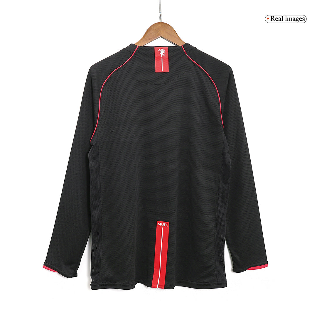 Camiseta de fútbol retro de visitante del Manchester United 2007/08 de manga larga