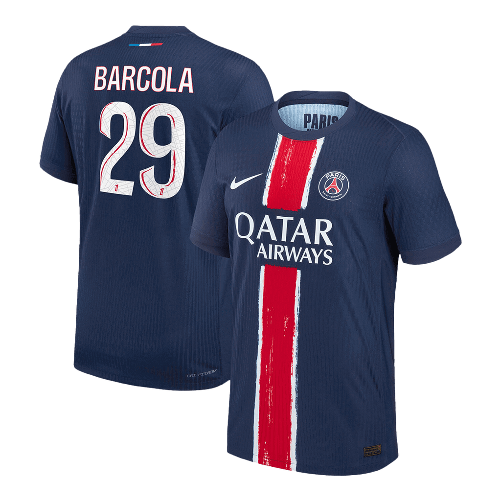 Soccer Kits Authentic  BARCOLA #29 PSG Home Soccer Jersey 2024/25 Navy