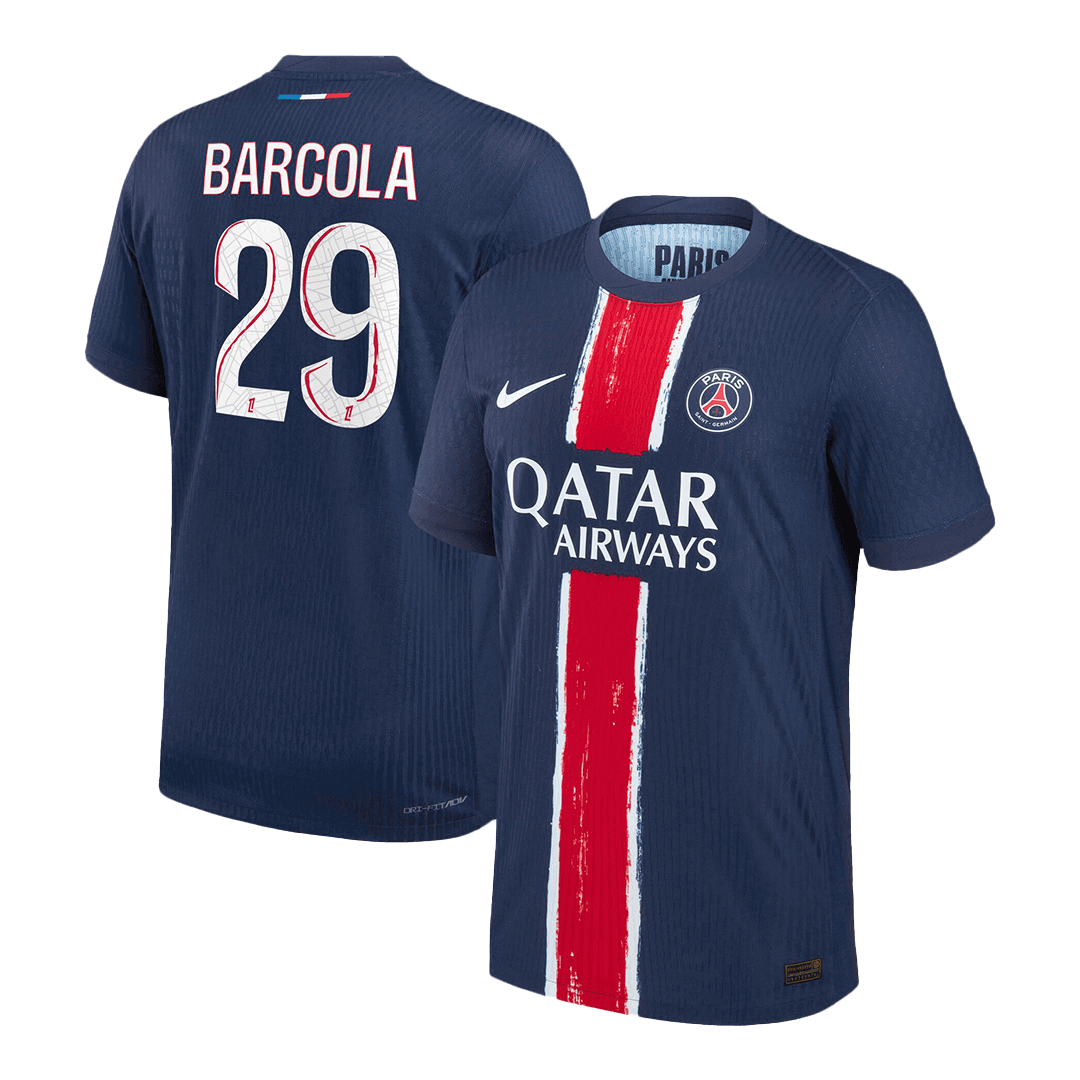 Soccer Kits Authentic  BARCOLA #29 PSG Home Soccer Jersey 2024/25 Navy