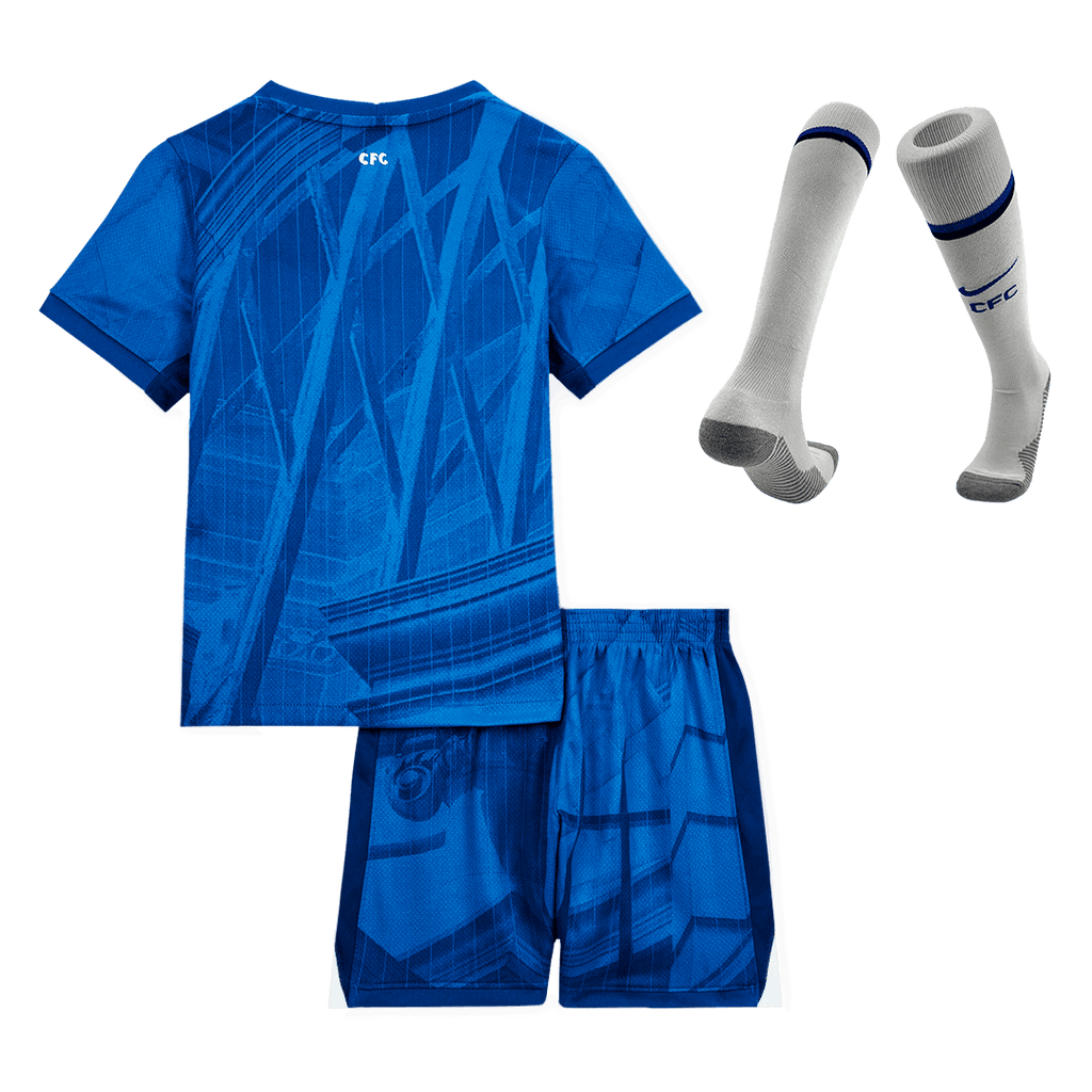 Kit de fútbol para niños: camiseta de local del Chelsea (camiseta, pantalones cortos y calcetines) 2025/26, azul