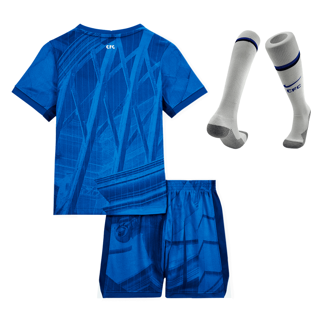 Kit de fútbol para niños: camiseta de local del Chelsea (camiseta, pantalones cortos y calcetines) 2025/26, azul