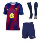 Maillot de football domicile Barcelone pour enfant (maillot, short, chaussettes) 2025/26 rouge et bleu