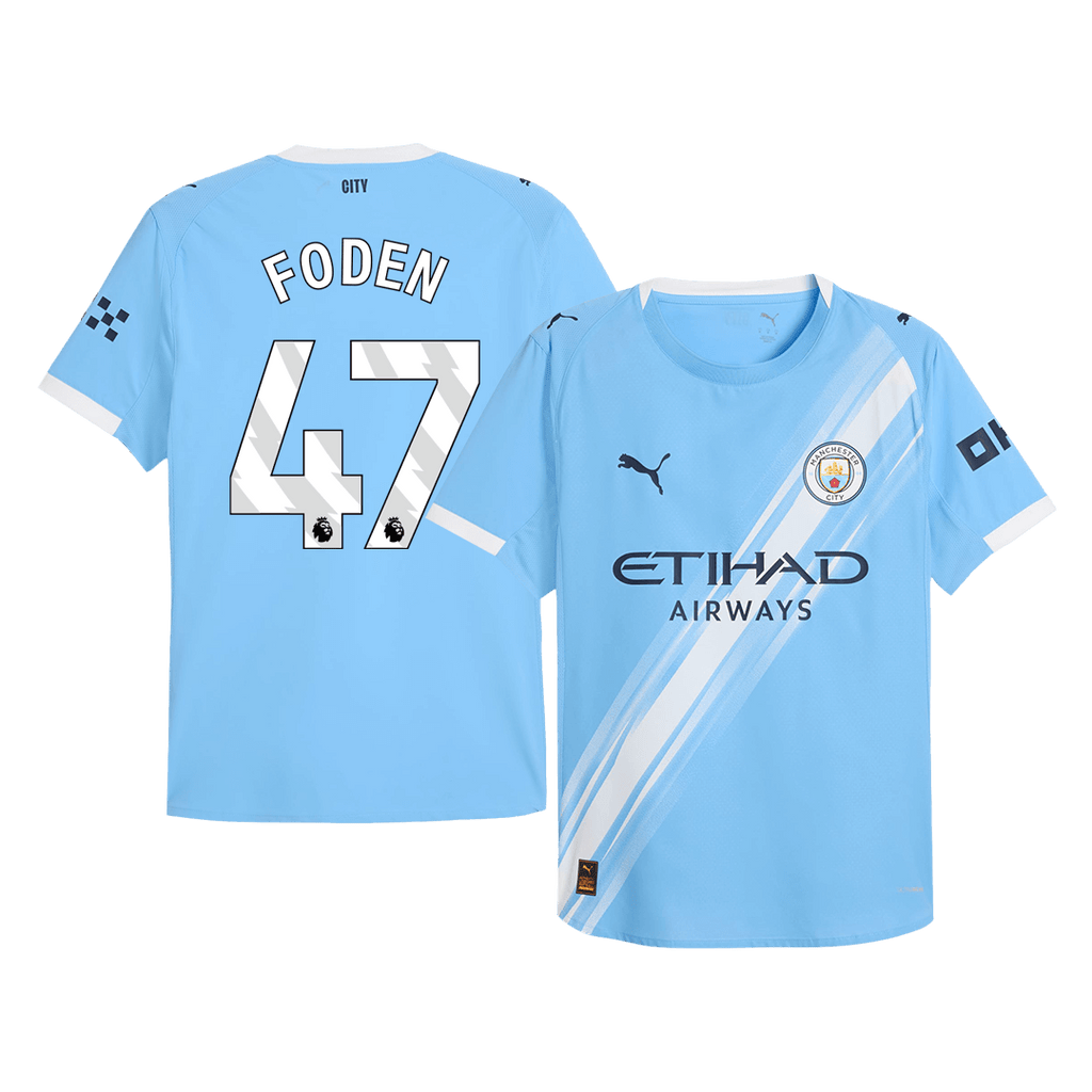 Soccer Kits Authentic  FODEN #47 Manchester City Home Soccer Jersey 2025/26 Blue