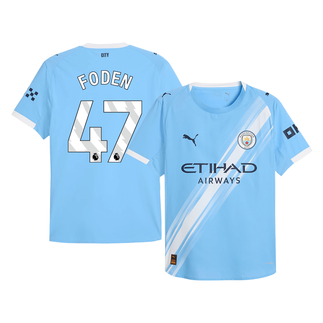 Soccer Kits Authentic  FODEN #47 Manchester City Home Soccer Jersey 2025/26 Blue