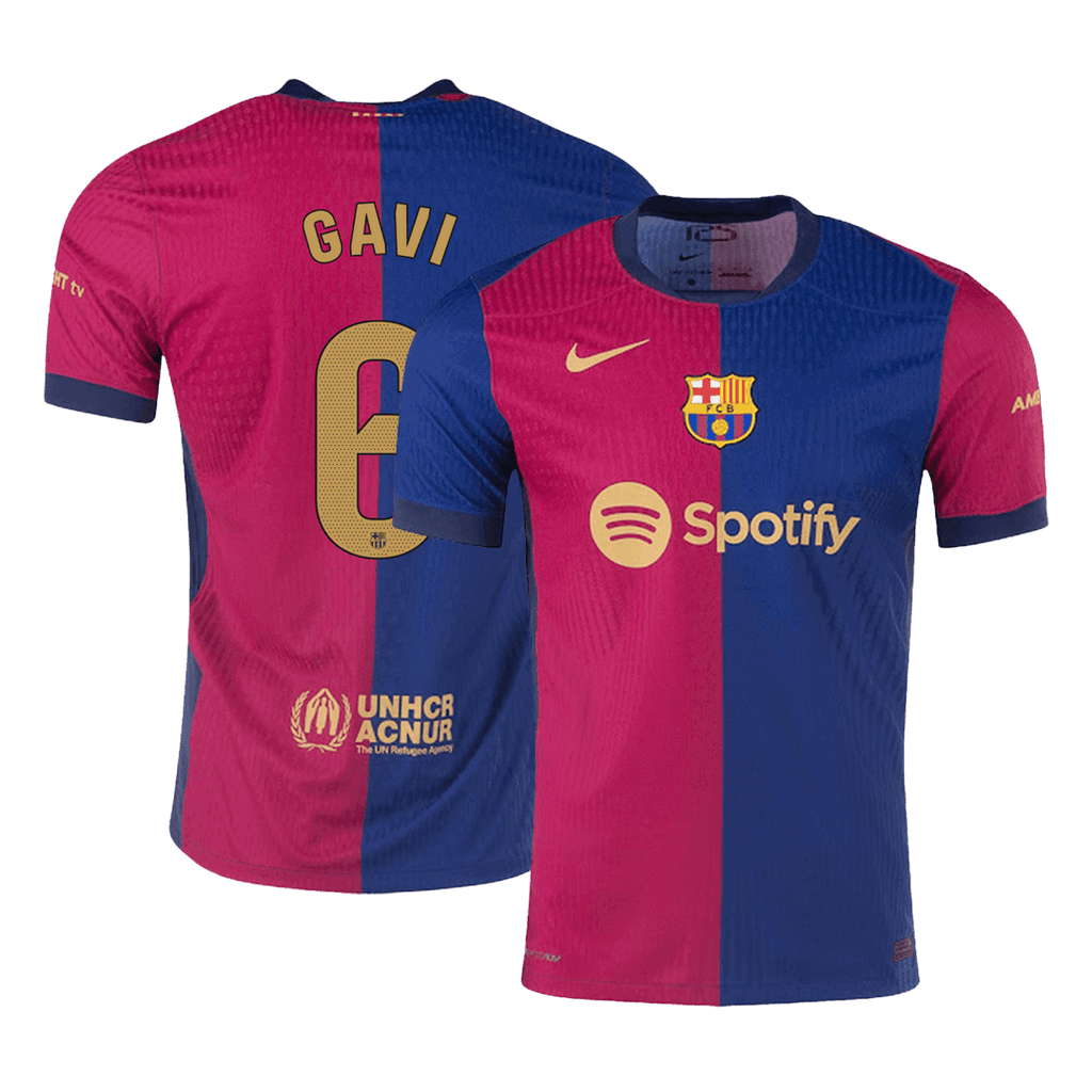 Soccer Kits Authentic  GAVI #6 Barcelona Home Football Shirt 2024/25- - old sponsor