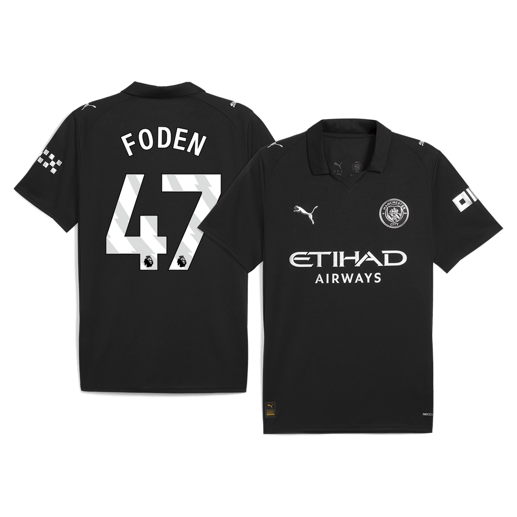 Maillot de football extérieur Manchester City FODEN #47 2025/26 Noir