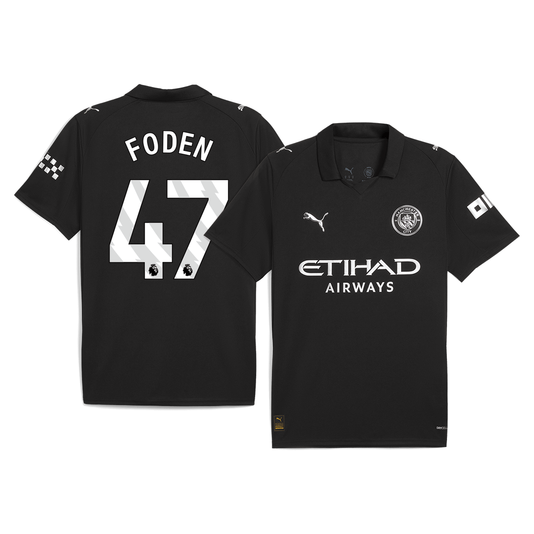 Maillot de football extérieur Manchester City FODEN #47 2025/26 Noir