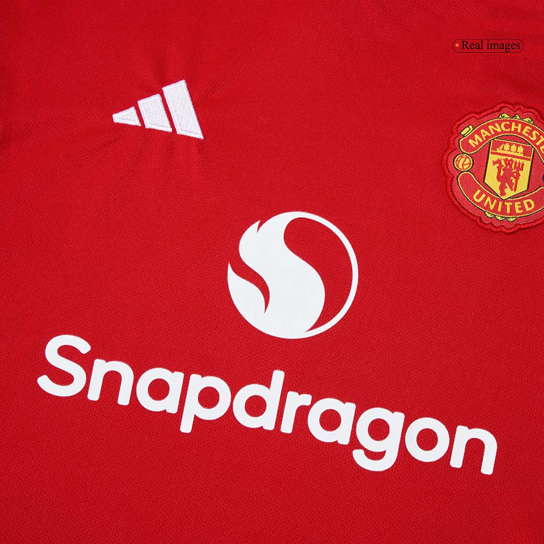 Kit de fútbol para niños: camiseta local del Manchester United (camiseta, pantalones cortos y calcetines) 2025/26