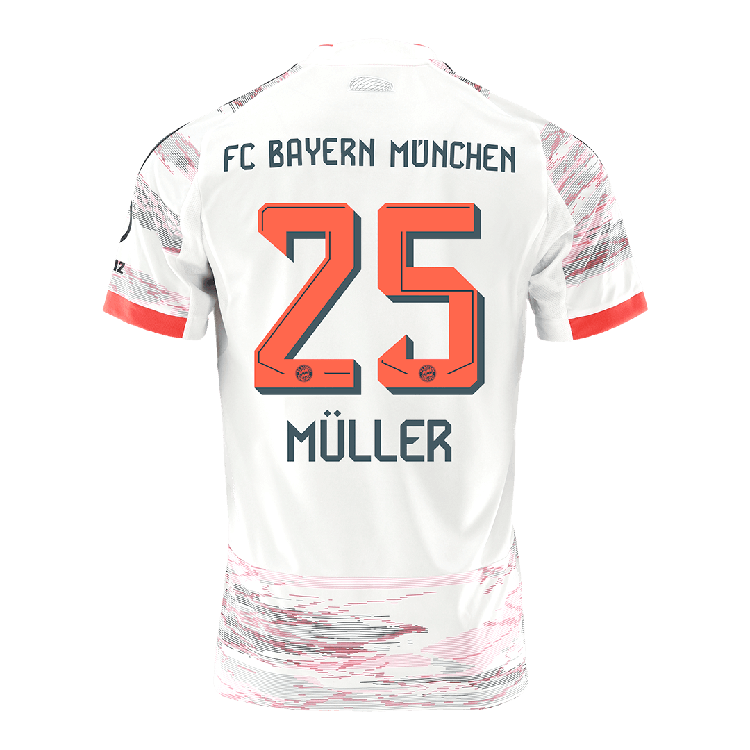Maillot de football extérieur Bayern Munich MÜLLER #25 2025/26 Blanc