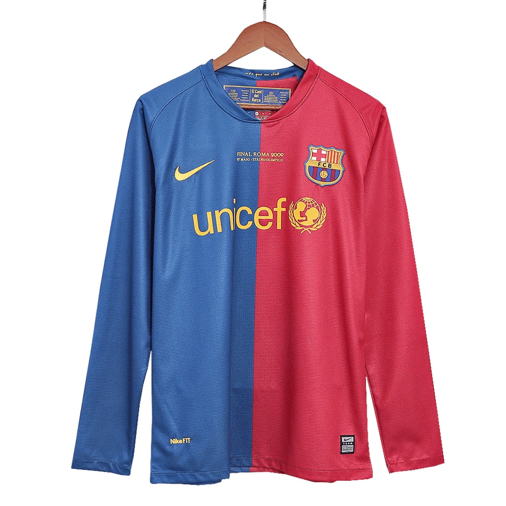 Camiseta de fútbol retro de manga larga del Barcelona 2008/09 - Final de la UCL