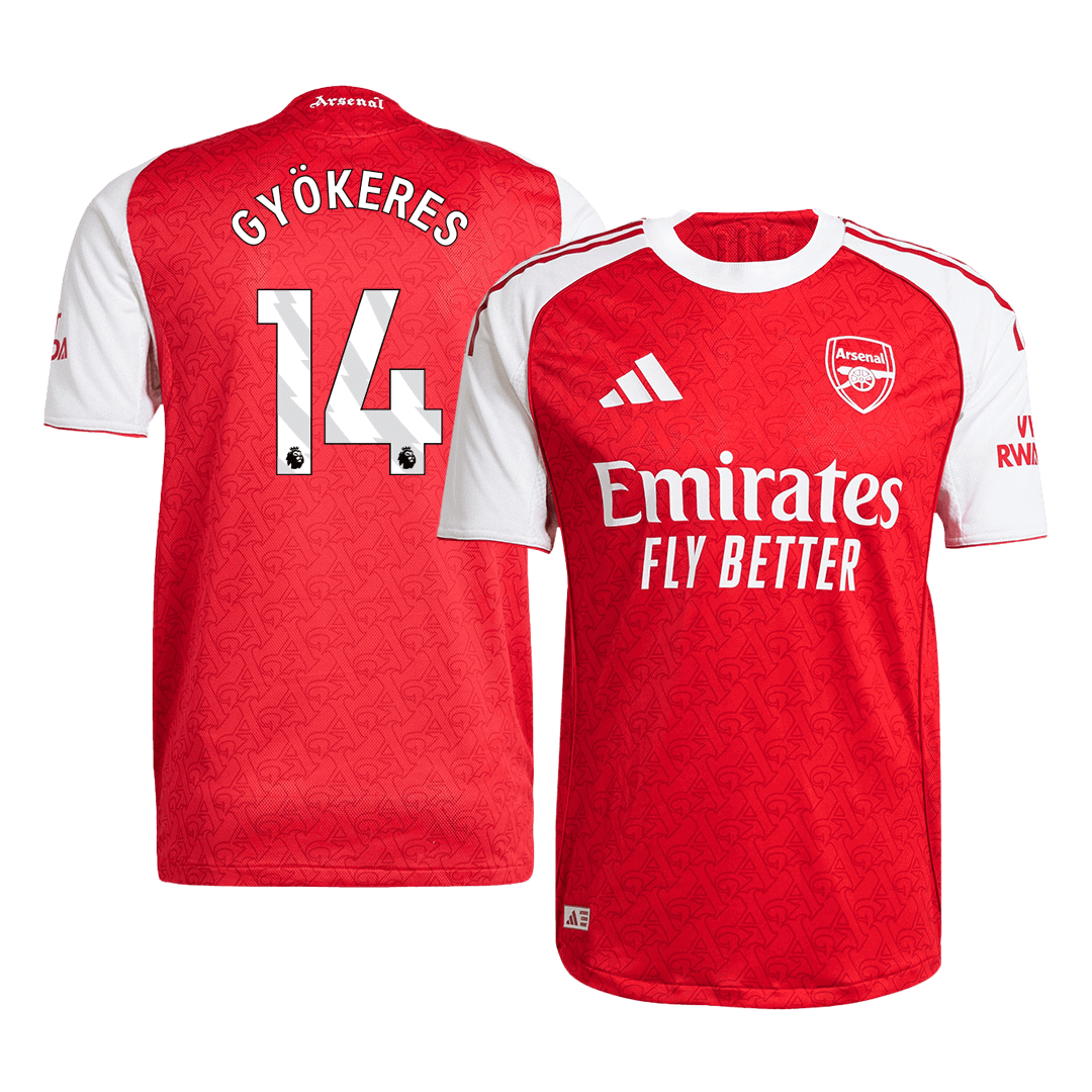 Soccer Kits Authentic GYÖKERES #14 Arsenal Home Soccer Jersey 2025/26 Red