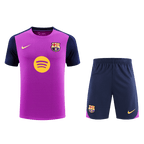 Soccer Kits Barcelona Pre-Match Training Soccer Jersey Kit(Jersey+Shorts) 2025/26 Purple