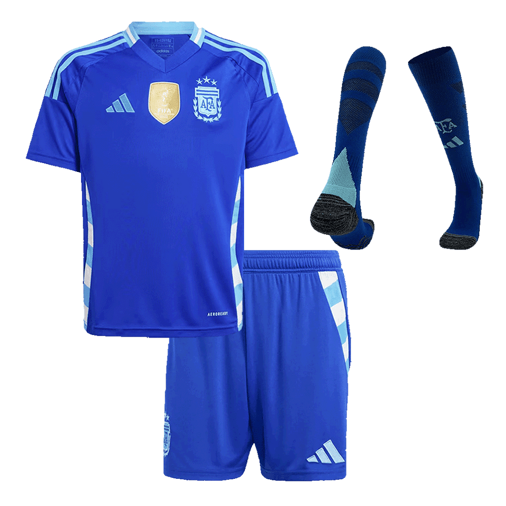 Maillot de football extérieur Argentine pour enfant (maillot, short, chaussettes) 2024